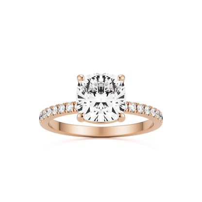 Cushion Pavé Diamond 14k rose gold