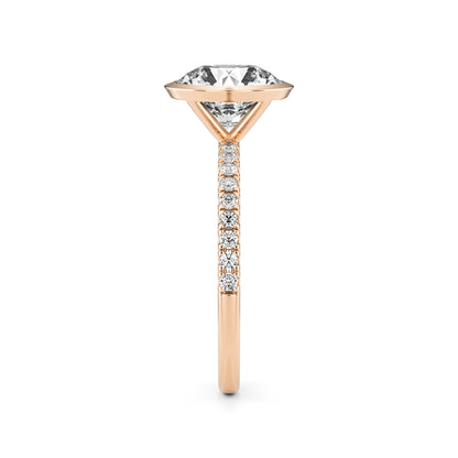 Round Diamond Bezel Pavé 14k Rose Gold