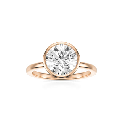 Round Diamond Bezel 14K Rose Gold