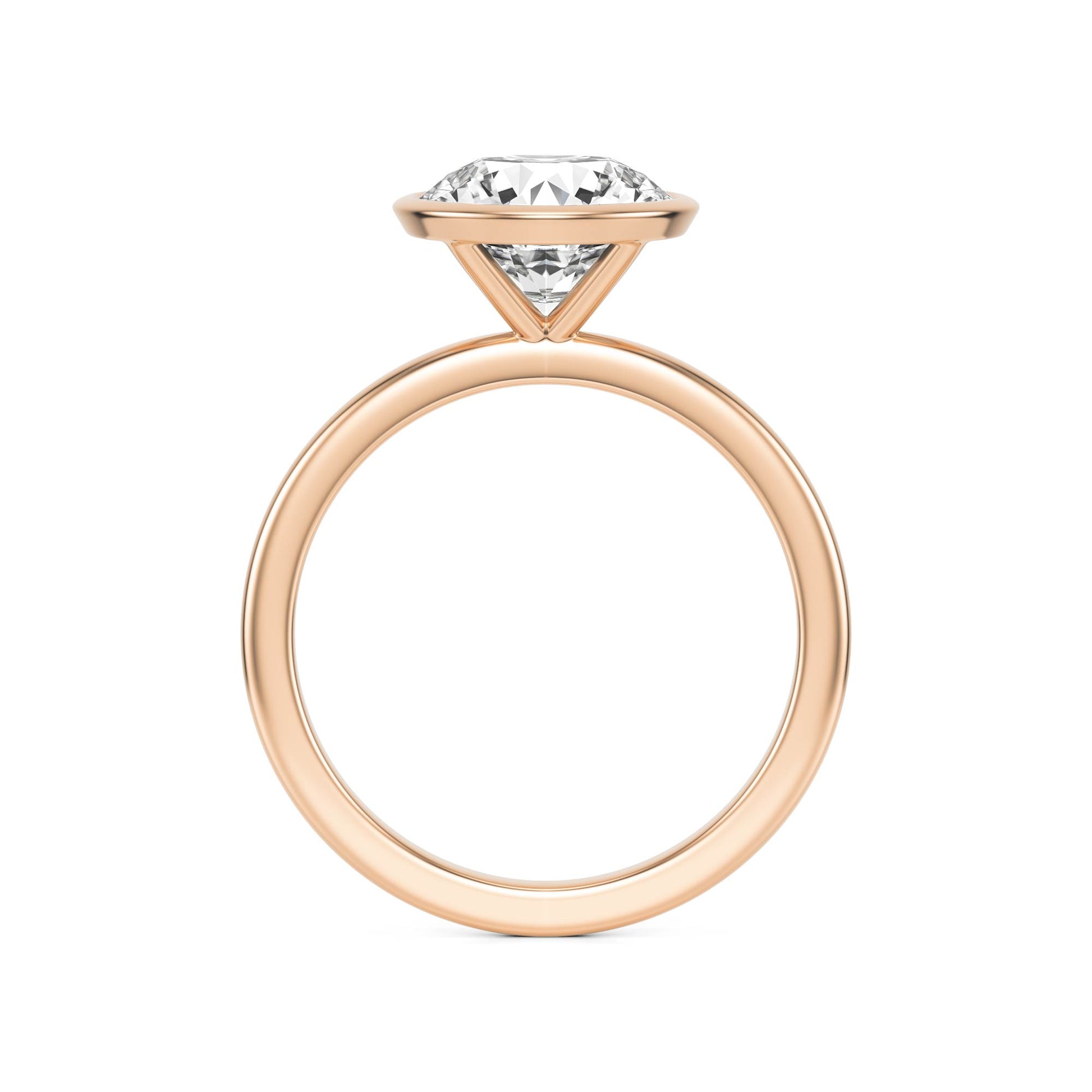 Round Diamond Bezel 14K Rose Gold