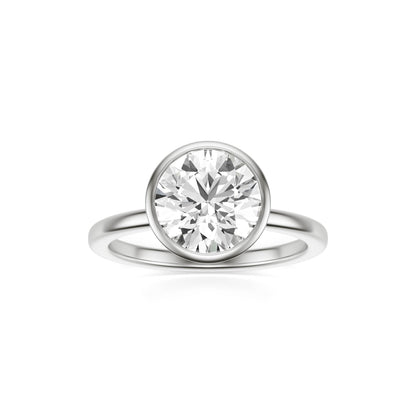 Round Diamond Bezel 14K White Gold