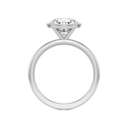 Round Diamond Bezel 14K White Gold