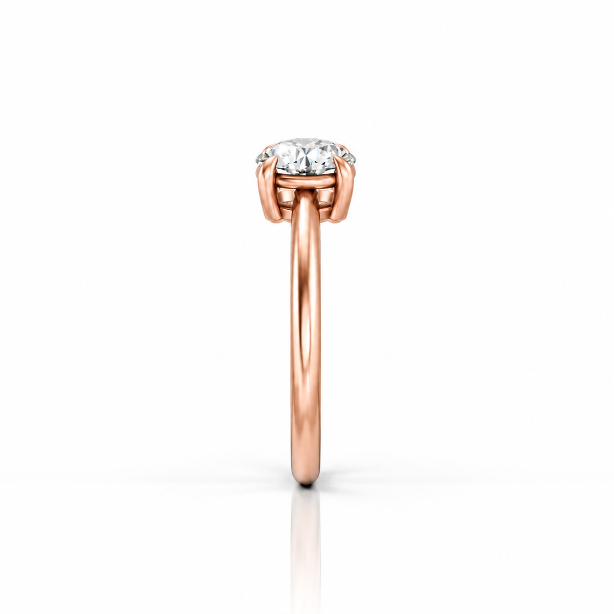 Round Round Lab Diamond Two Stone Engagement Ring 14k rose gold