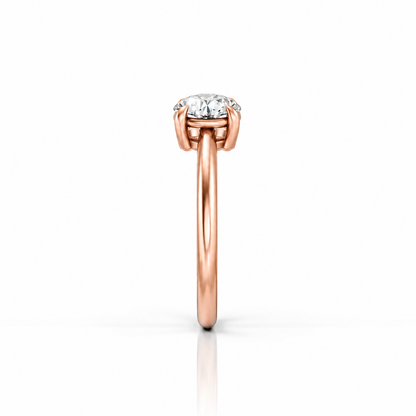 Round Round Lab Diamond Two Stone Engagement Ring 14k rose gold