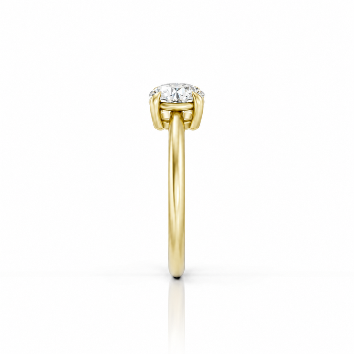 Round Round Lab Diamond Two Stone Engagement Ring 14k yellow gold