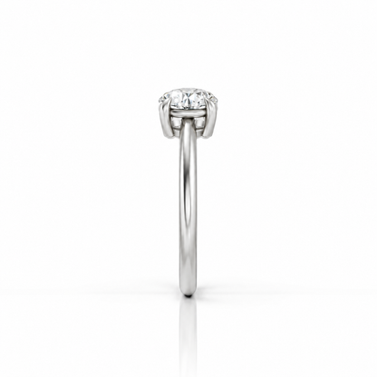 Round Round Lab Diamond Two Stone Engagement Ring platinum