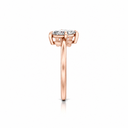 Round Marquise Diamond Two Stone 14k rose gold