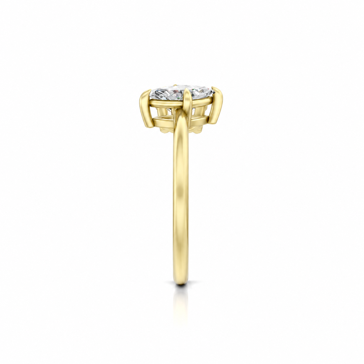 Round Marquise Diamond Two Stone 14k yellow gold