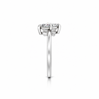 Round Marquise Diamond Two Stone platinum
