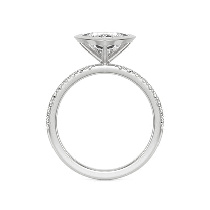 Trillion Diamond Bezel Pave Platinum