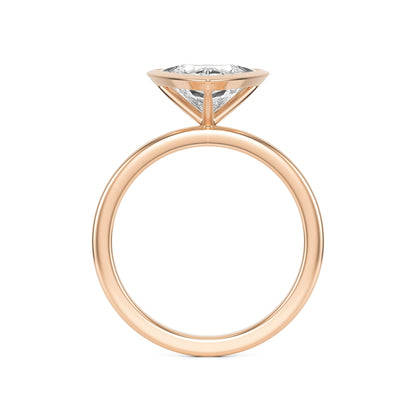 Trillion Diamond Bezel 14k Rose Gold