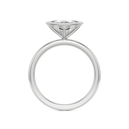 Trillion Diamond Bezel 14k White Gold