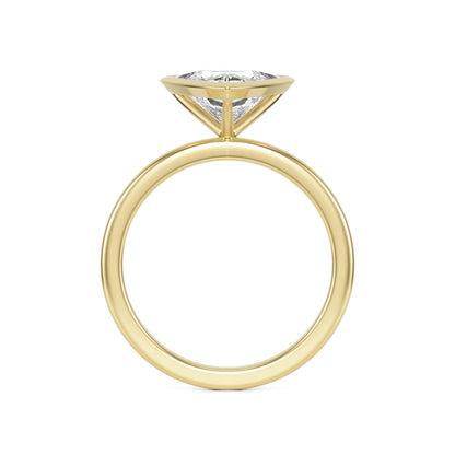 Trillion Diamond Bezel 14k Yellow Gold