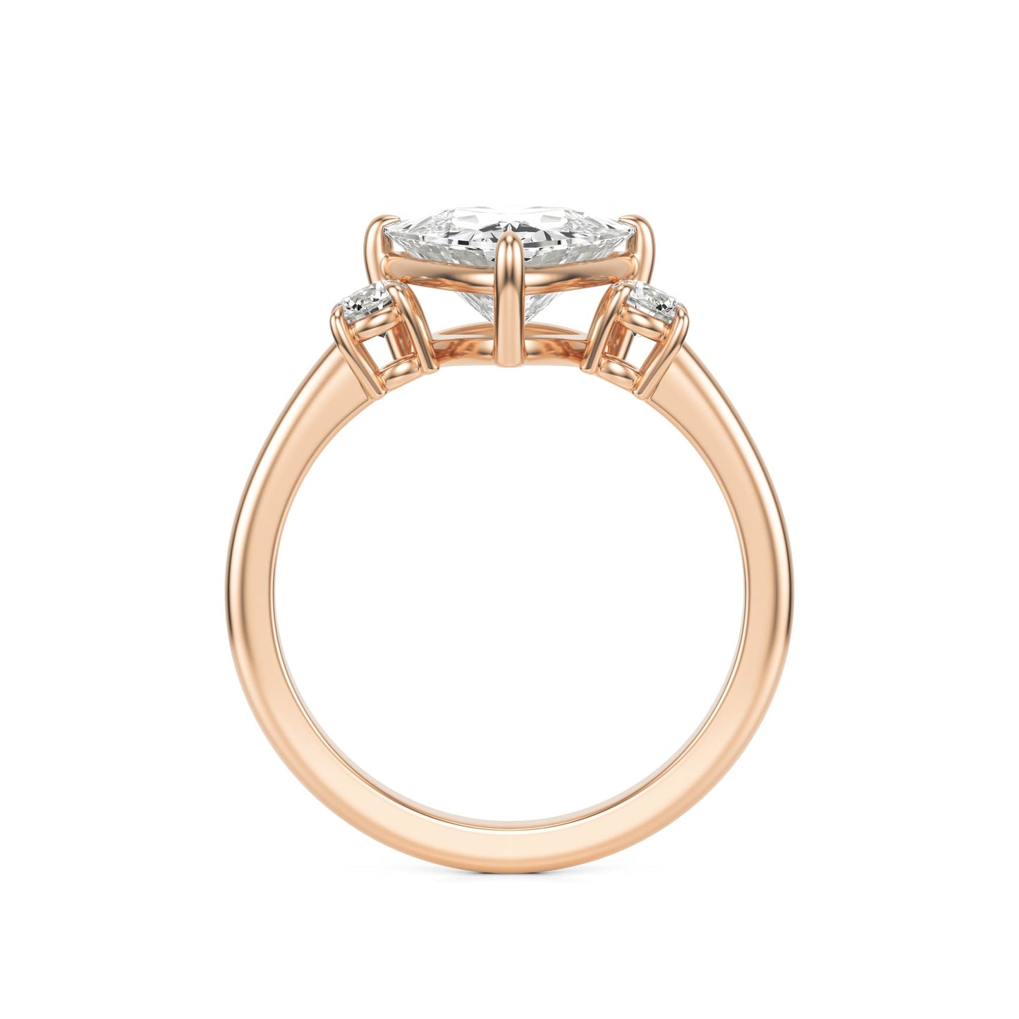 Trillion Diamond Trio 14K Rose Gold