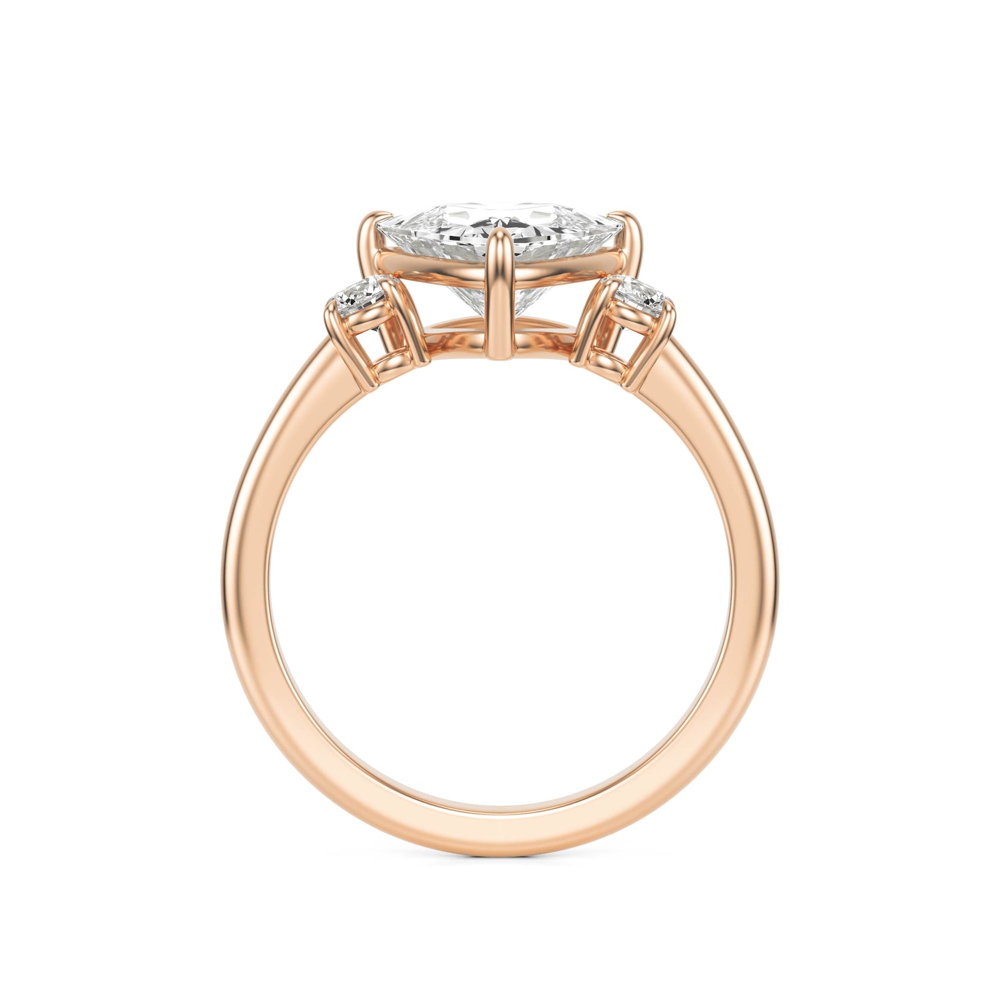 Trillion Diamond Trio 14K Rose Gold