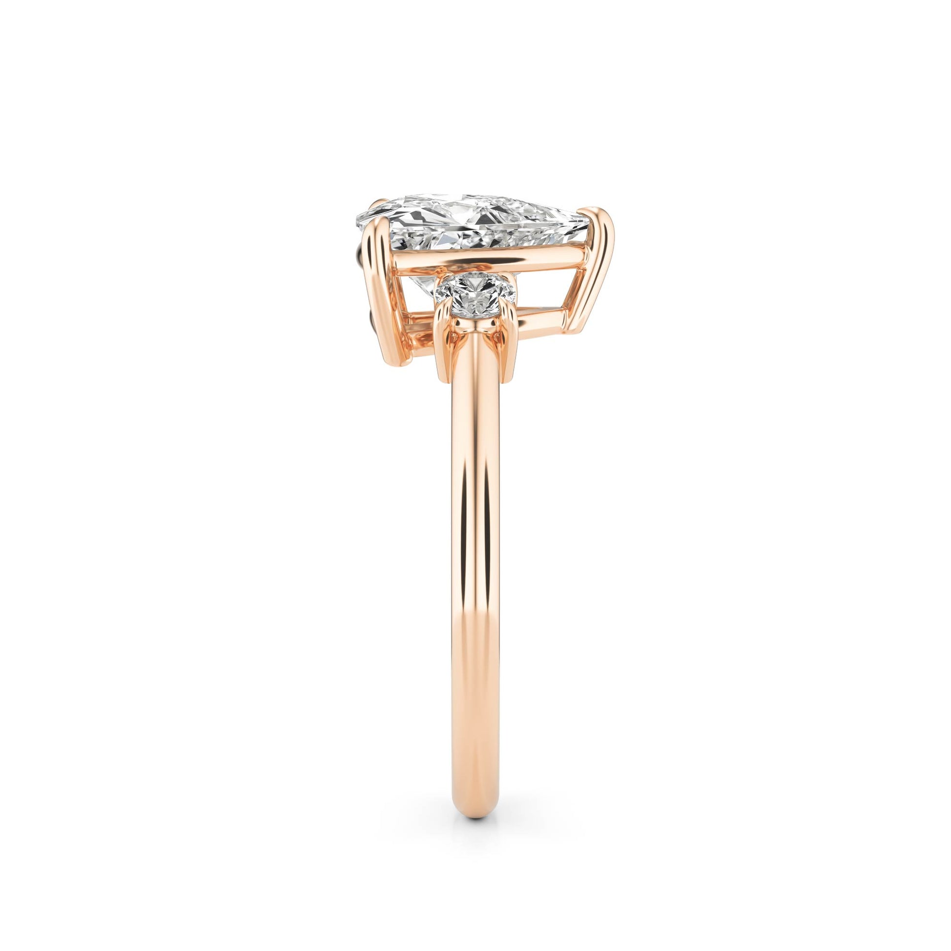 Trillion Diamond Trio 14K Rose Gold