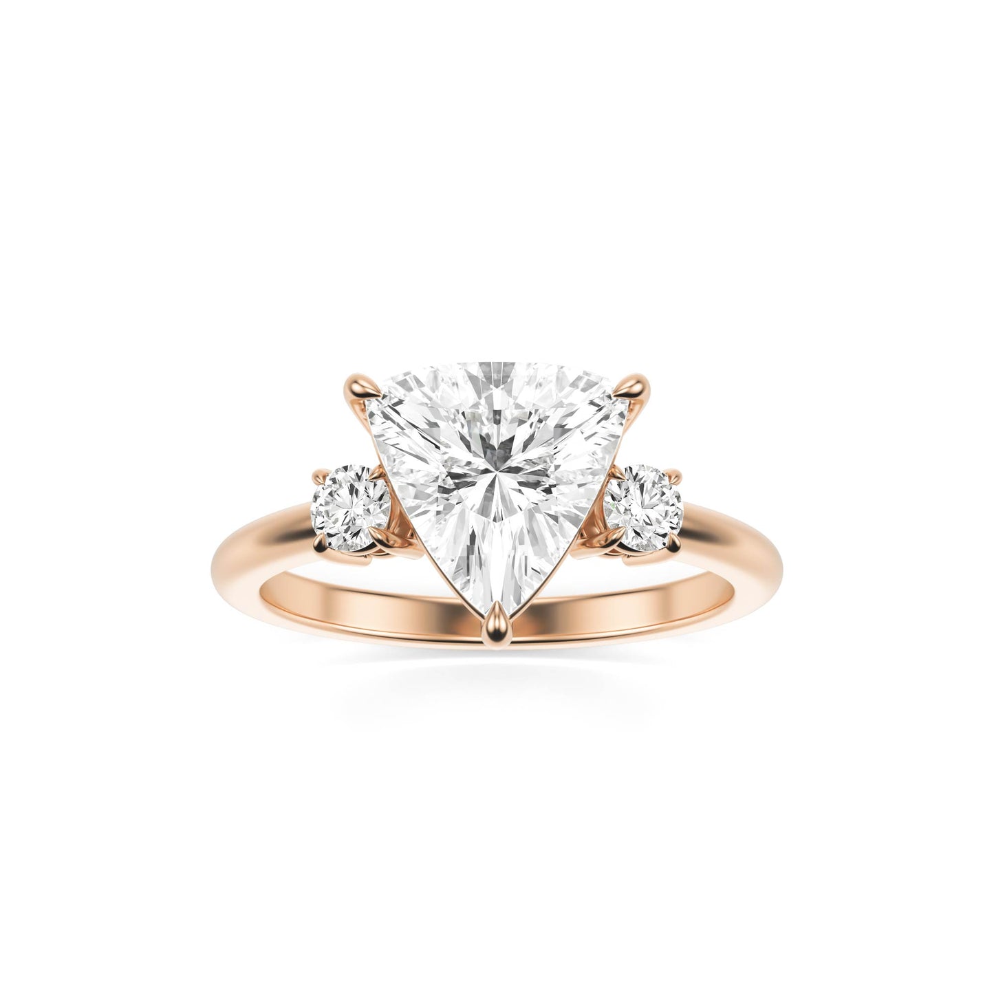 Trillion Diamond Trio 14K Rose Gold