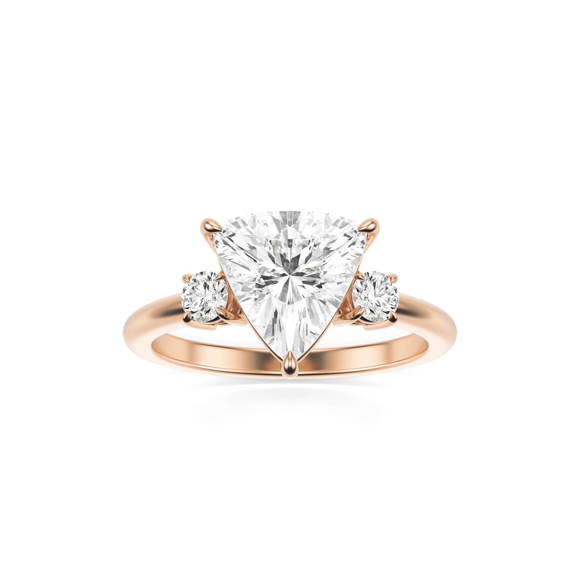 Trillion Diamond Trio 14K Rose Gold