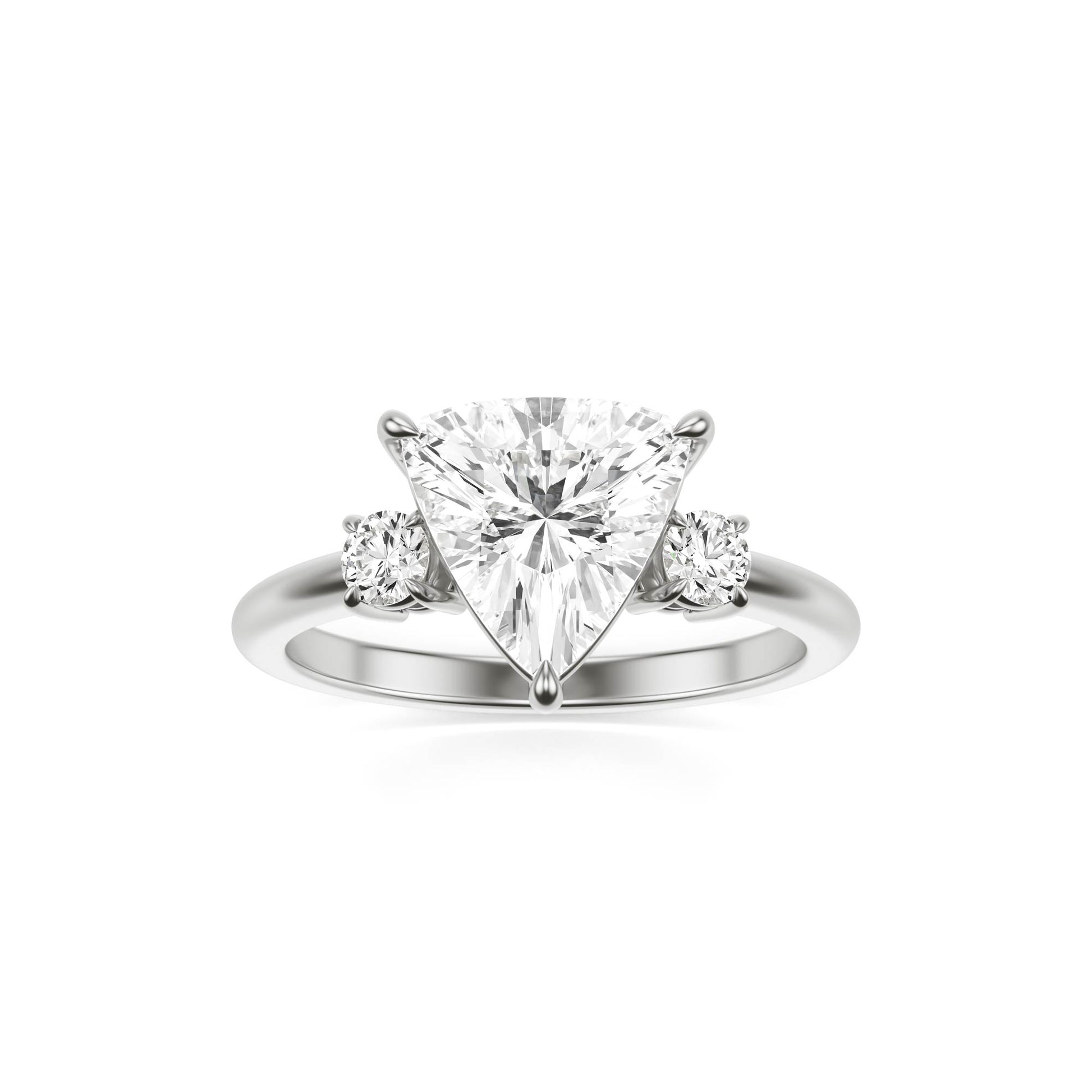 Trillion Diamond Trio 14K White Gold