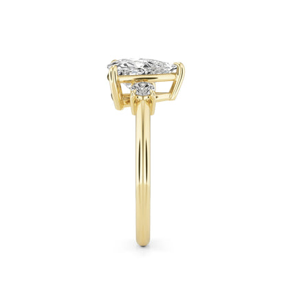 Trillion Diamond Trio 14K Yellow Gold