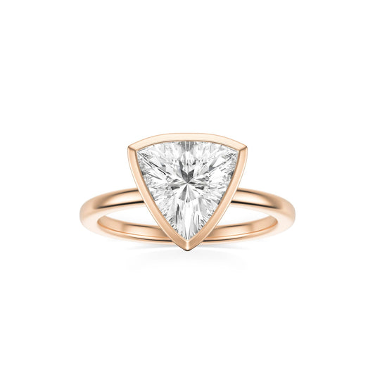 Trillion Moissanite Bezel 14K Rose Gold