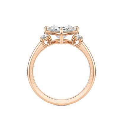 Trillion Moissanite Trio 14K Rose Gold