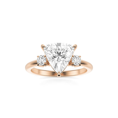 Trillion Moissanite Trio 14K Rose Gold