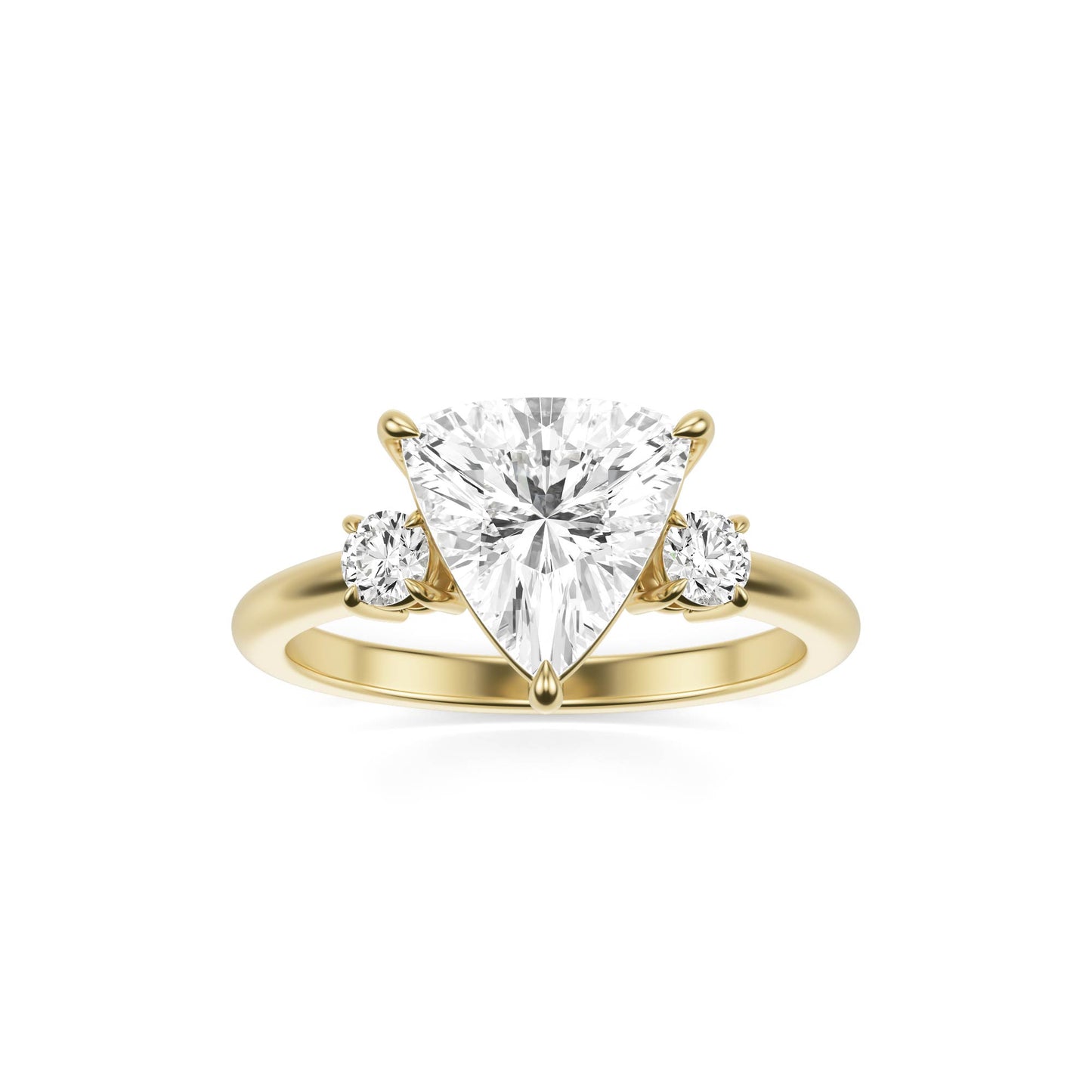 Trillion Moissanite Trio 14K Yellow Gold