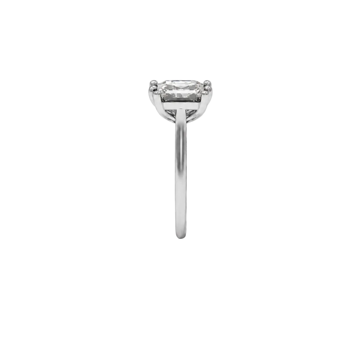 Asscher and Pear Moissanite Toi Et Moi Two Stone Engagement Ring in 14k White Gold