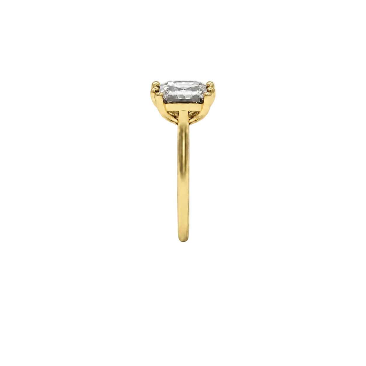 Asscher and Pear Moissanite Toi Et Moi Two Stone Engagement Ring in 14k Yellow Gold