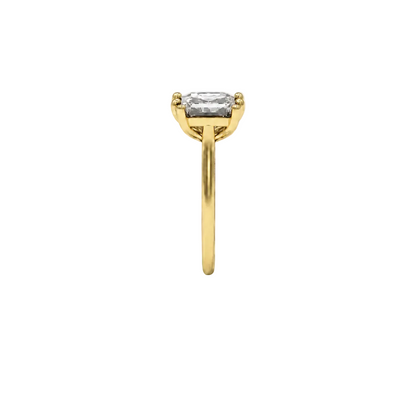 Asscher and Pear Moissanite Toi Et Moi Two Stone Engagement Ring in 14k Yellow Gold