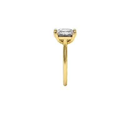 Asscher and Pear Lab Diamond Toi Et Moi Two Stone Engagement Ring in 14k Yellow Gold