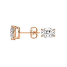 oval diamond stud earrings 14k rose gold