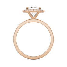 emerald halo 14K rose gold