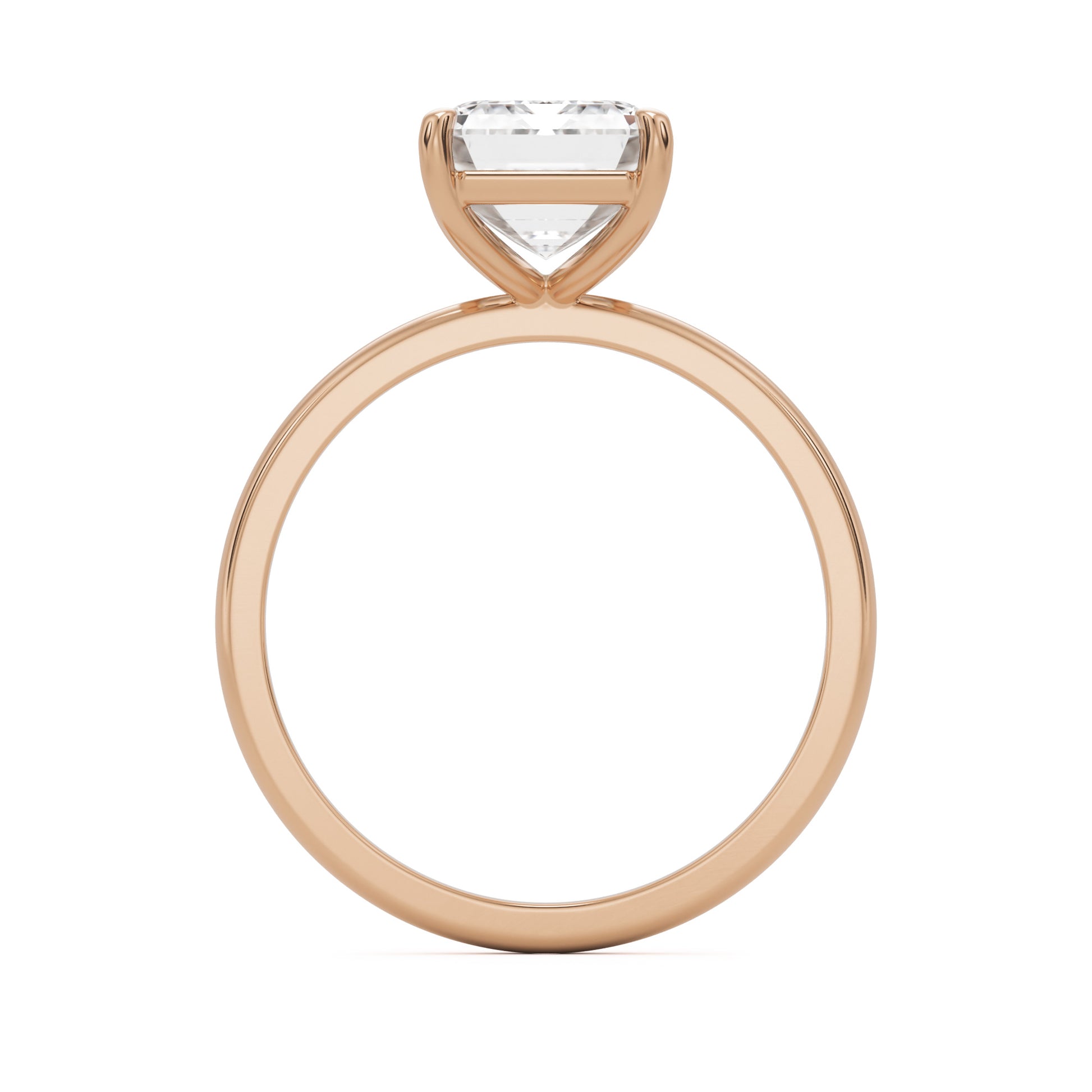 emerald solitaire 14k rose gold