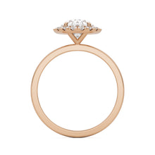 oval solitaire halo 14k rose gold