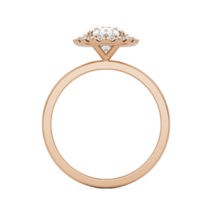 oval solitaire halo 14k rose gold