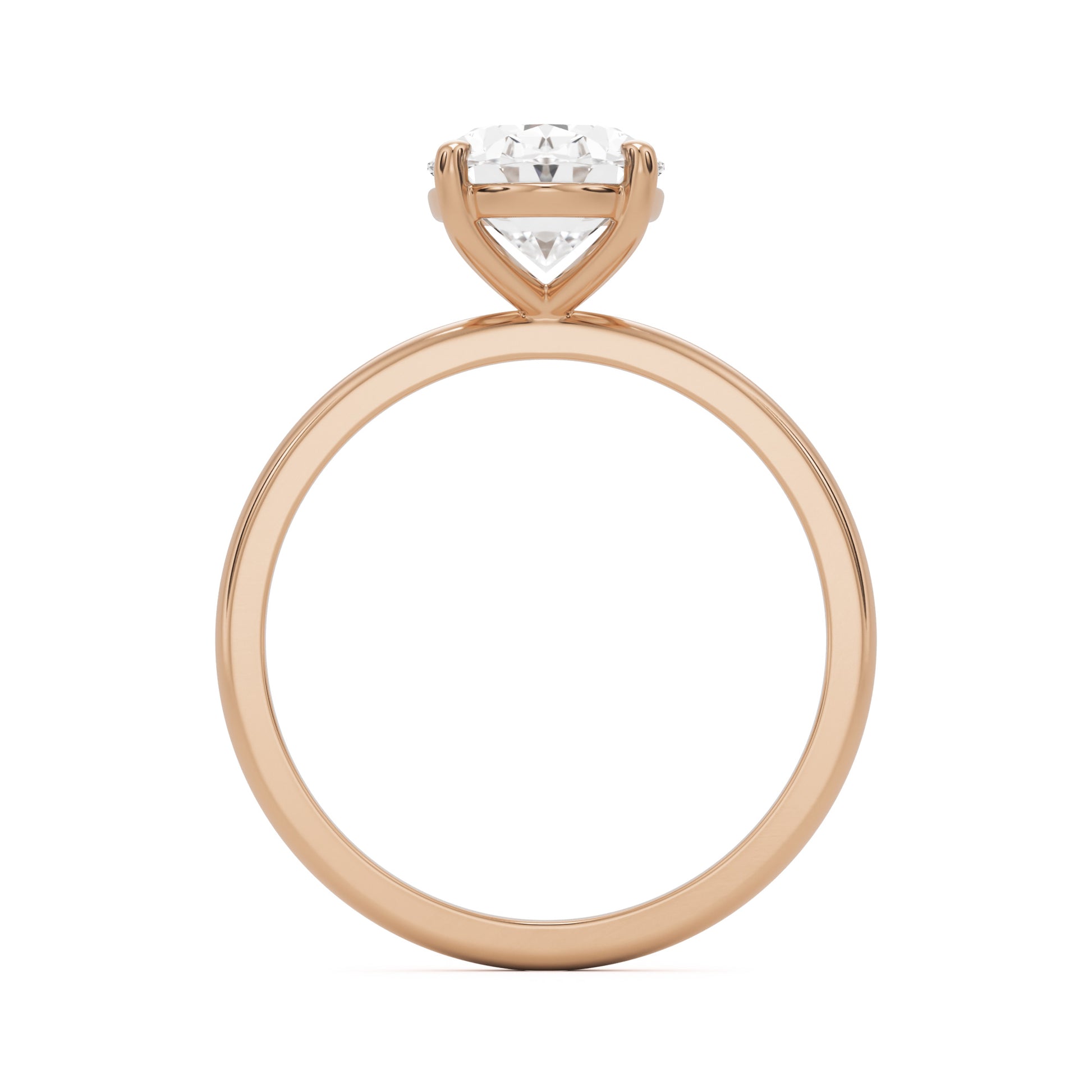 oval solitaire 14k rose gold
