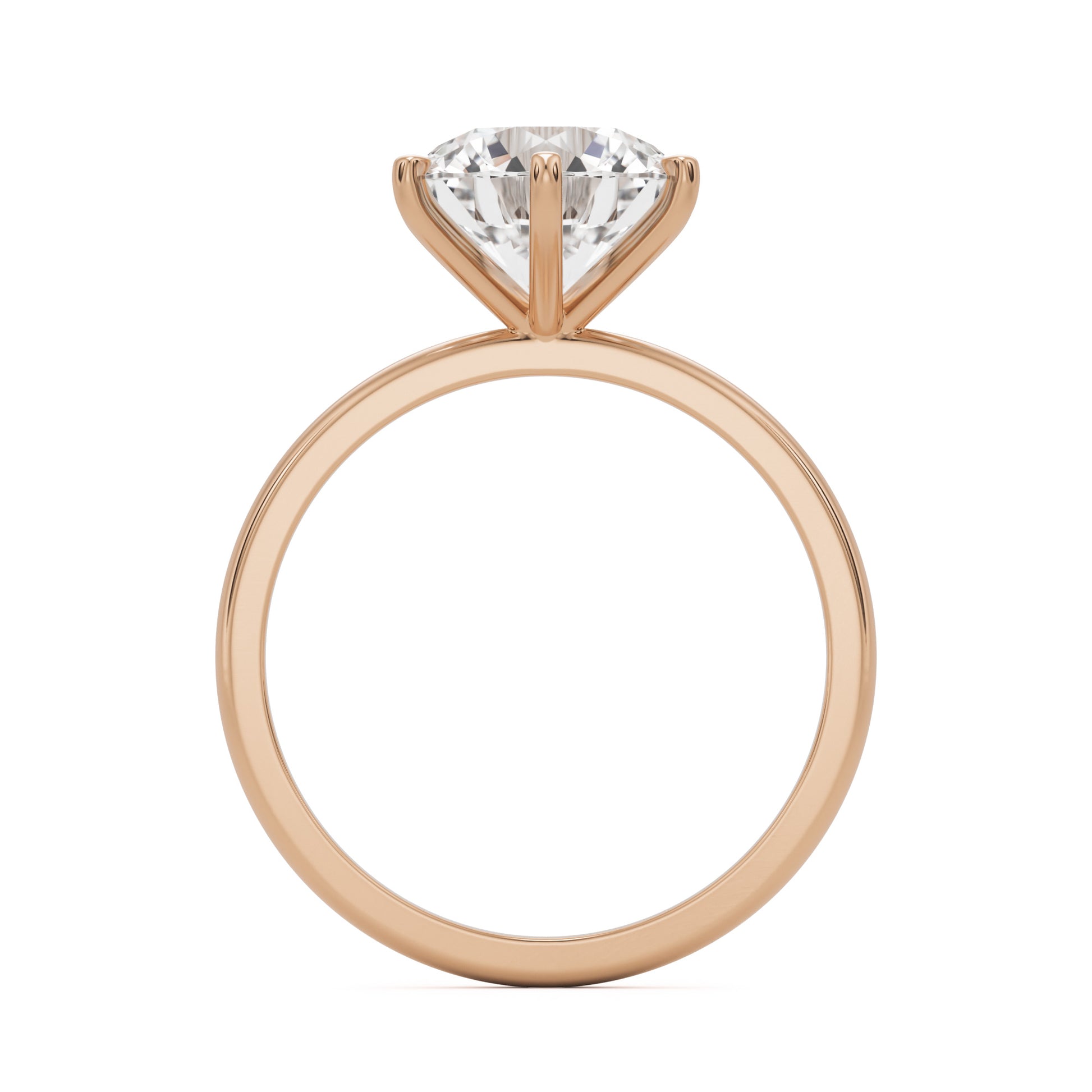 round solitaire 14k rose gold