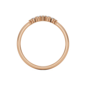 small curve pave wedding band 14k rose gold