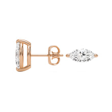 marquise diamond stud earrings 14k rose gold