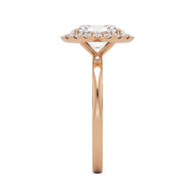 oval solitaire halo 14k rose gold