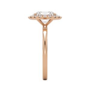 oval solitaire halo 14k rose gold