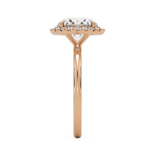 round solitaire halo 14K rose gold