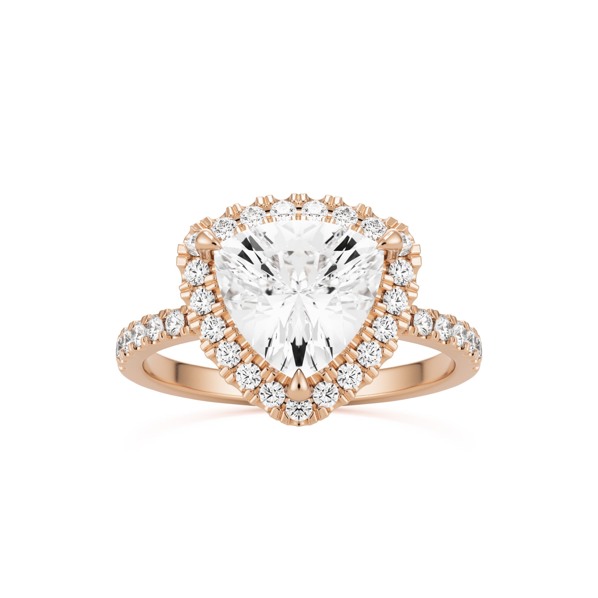 The Trillion Halo Pavé Moissanite Engagement Ring | Gema&Co