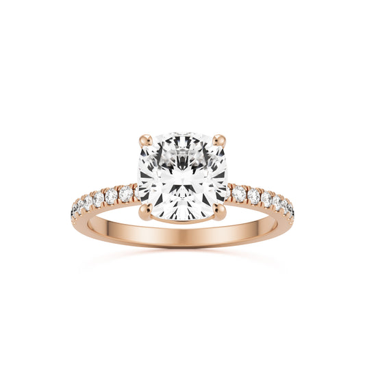 cushion solitaire 14k rose gold