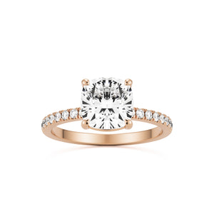 cushion solitaire 14k rose gold