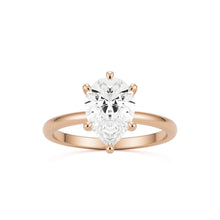 pear solitaire 14k rose gold