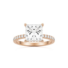 princess hidden halo pavé 14K rose gold
