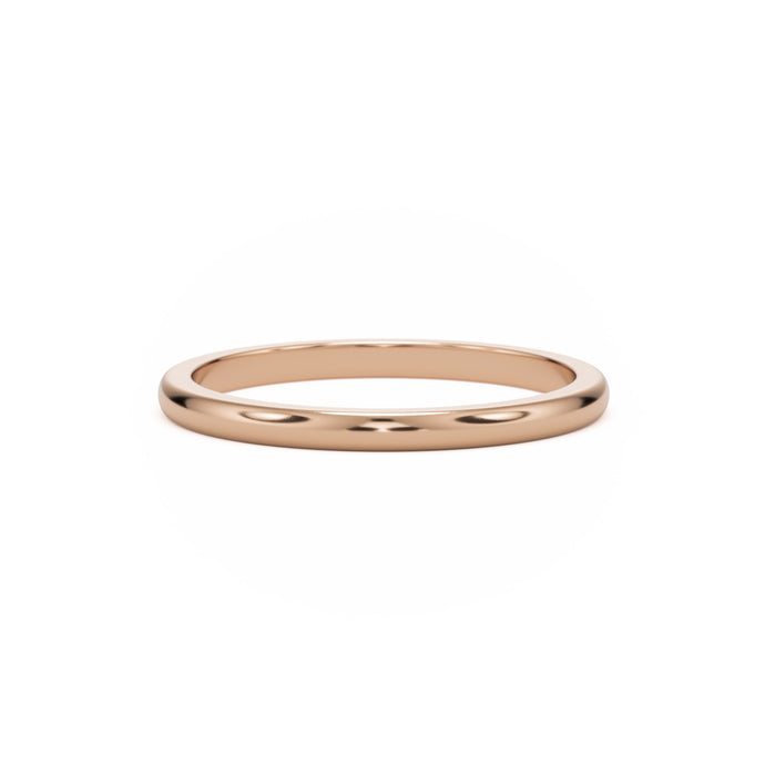 plain wedding band 14k rose gold